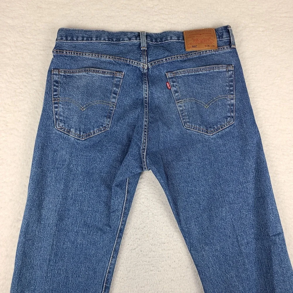 Levi's Premium Lot 501 Jeans Mens 36x30 Blue Straight Button Fly Medium Wash